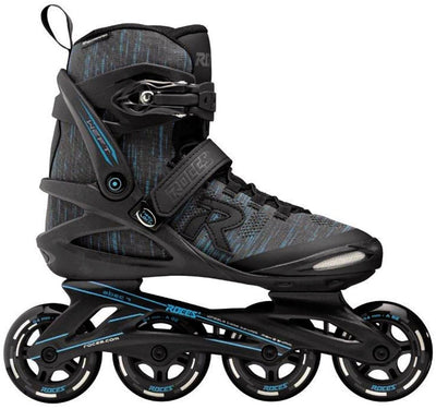 Roces fil de trame 84 rollers en ligne adultes – roues 4x84mm – rollers fitness – noir bleu – taille 38
