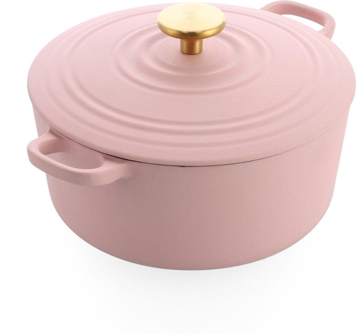 Poêle BK bordeaux 24 cm - 4,2 l - sans revêtement antiadhésif sans PFA - poêle à induction - passe au four jusqu'à 230°c - fonte émaillée - rose poudré