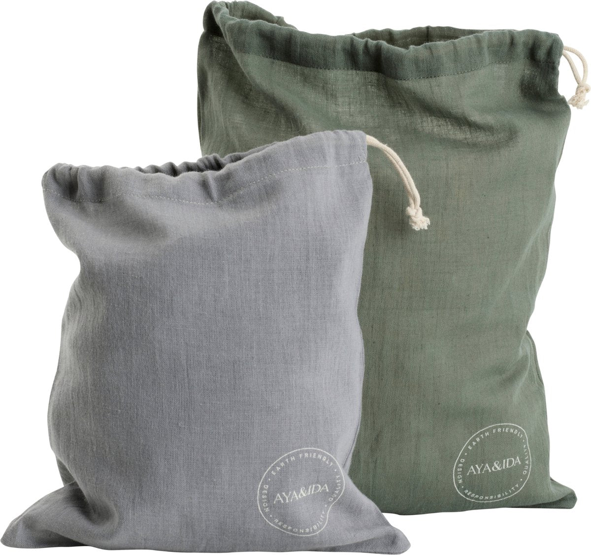 Aya ida aya ida - sacs en coton - sac en coton - boîte à lunch - réutilisable - vert tropical gris foncé