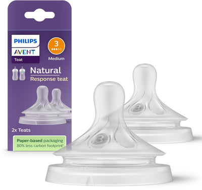 Philips avent réflexe de succion naturel – vitesse 3, 1+ mois+, 2 pièces - scy963 02 - tétines pour biberons