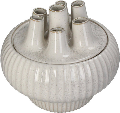 Vase collection Hd grès blanc 29x29x25,5cm