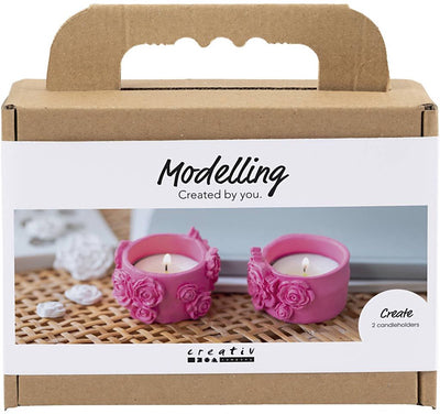 Creativ company mini kit de loisirs créatifs, photophores, rose, 1 boîte