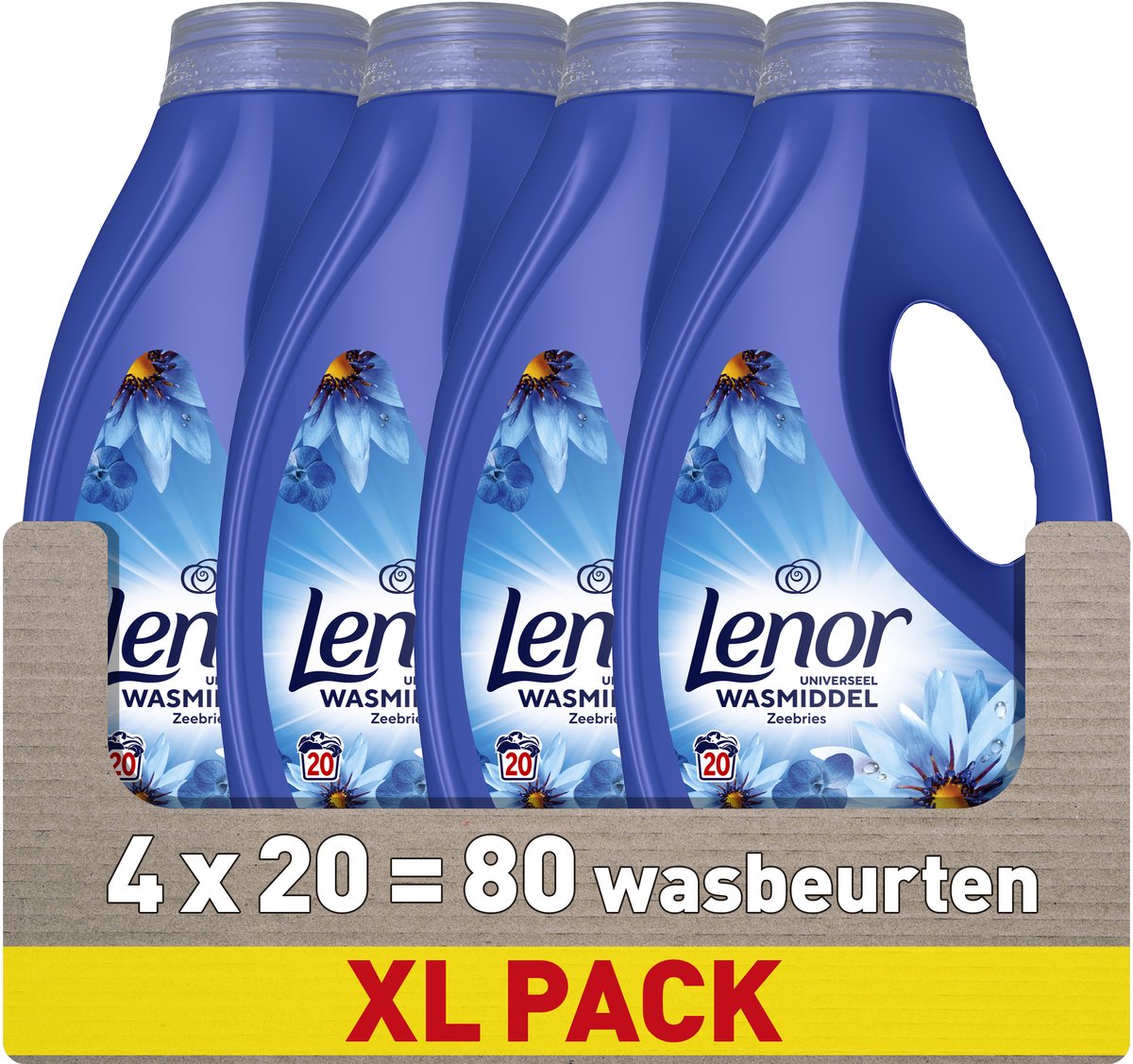 Lessive liquide Lenor - brise marine - 4 x 20 lavages