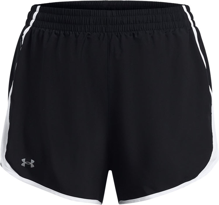 Under armour ua fly by 3'' shorts - blk pantalon de sport pour femme - noir - blanc - réfléchissant