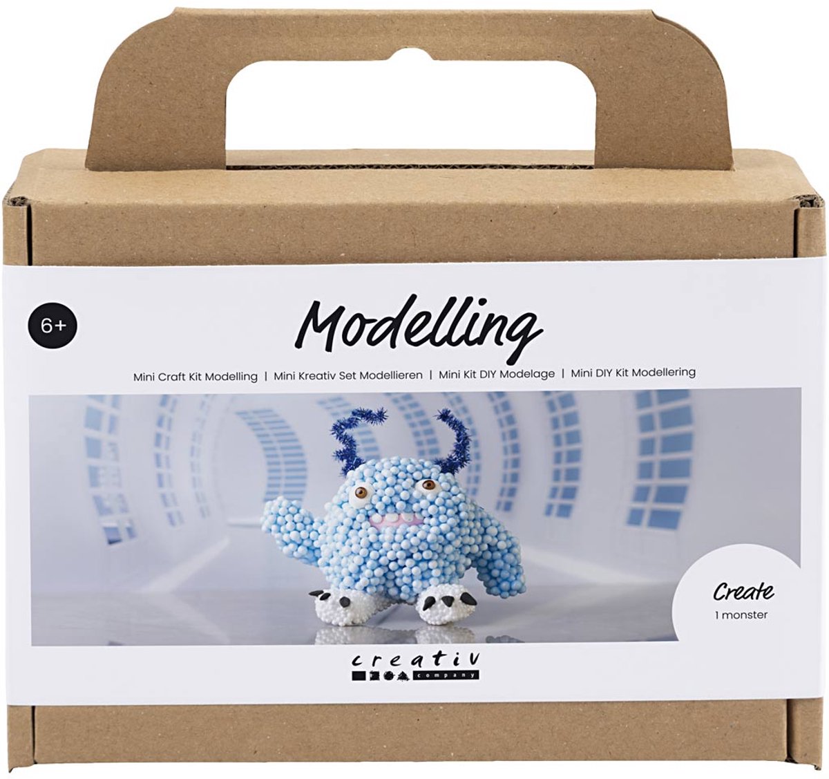 Creativ company mini kit de loisirs pour sculpture, Monster Bobby, bleu clair, 1 boîte