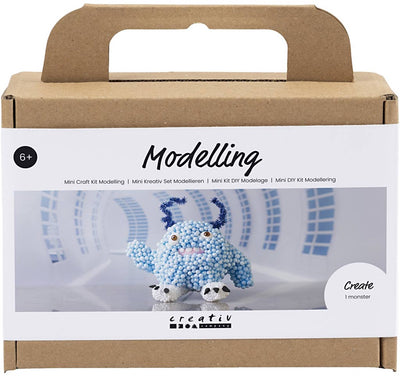 Creativ company mini kit de loisirs pour sculpture, Monster Bobby, bleu clair, 1 boîte