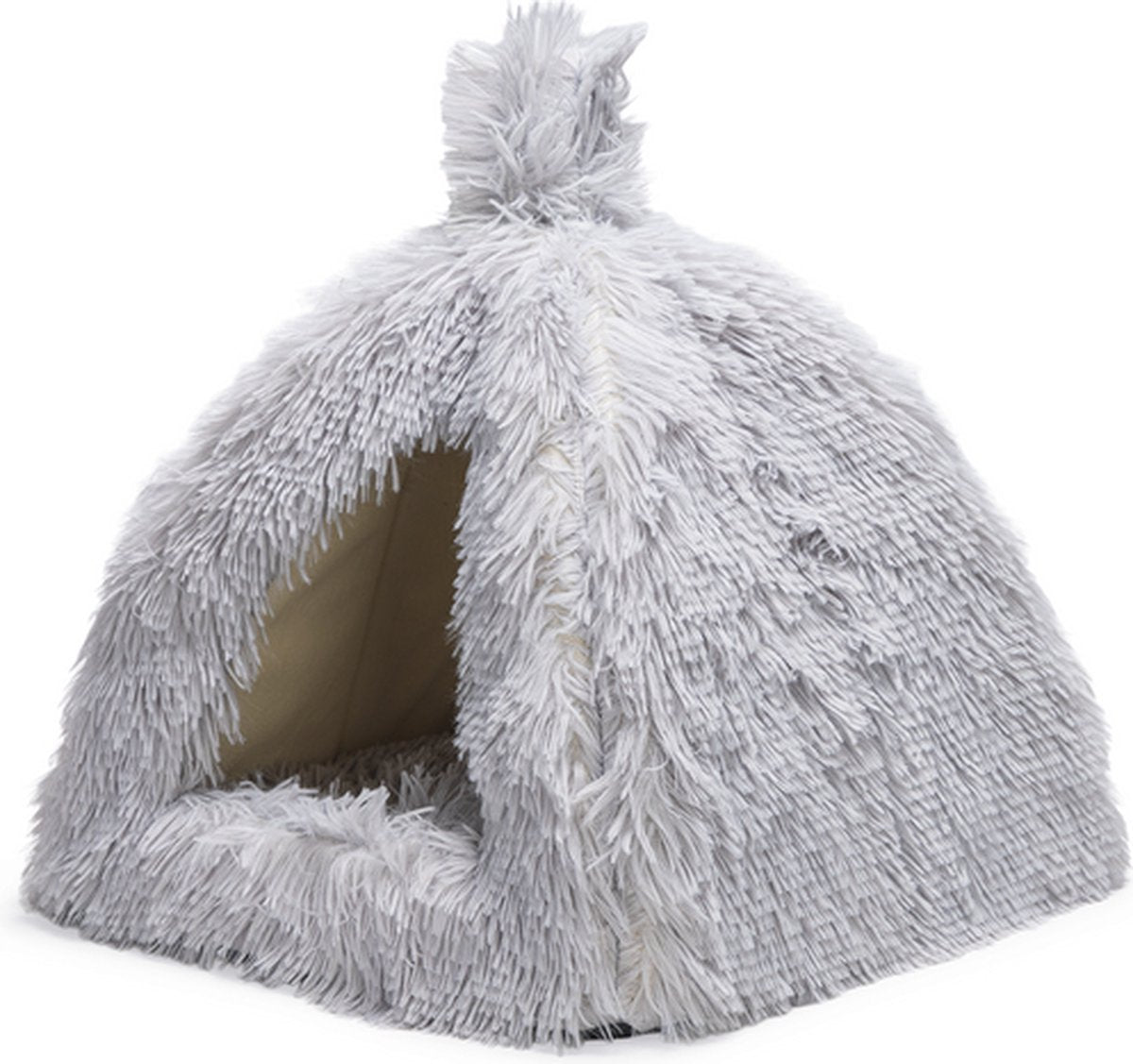 Beeztees kitten cave cosmo - panier pour chat - peluche - gris - 40x40x40 cm
