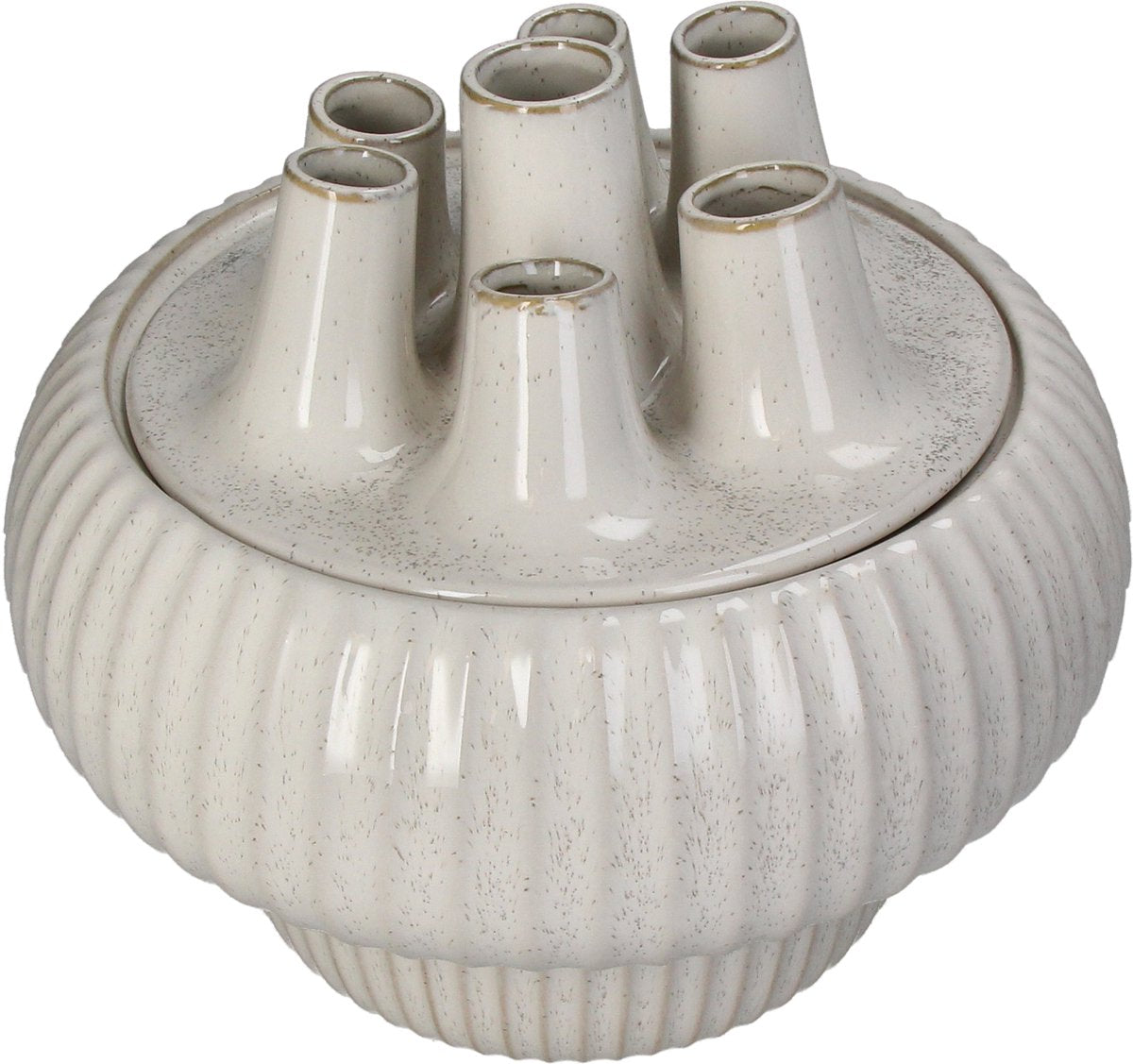 Vase collection Hd grès blanc 29x29x25,5cm