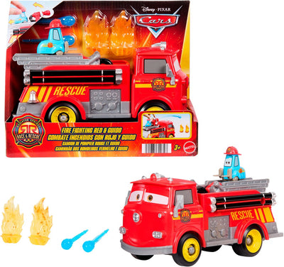 Mattel Disney et Pixar Cars Heater Springs Racing and Rescue - Pompiers - Coffret Rouge et Guido