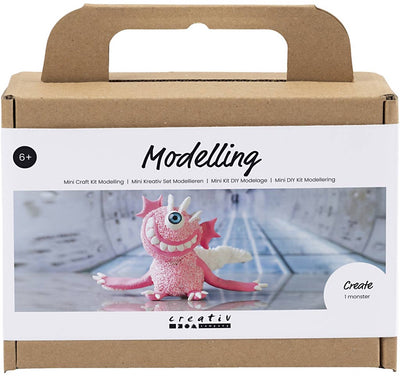 Creativ company mini kit de loisirs pour sculpture, Monster Sally, rose clair, 1 boîte