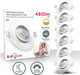B.K. light - lot de 6 spots encastrables LED - pour intérieur - spots - inclinable - ip23 - ø9cm - 3 000k - 460 lm - 5w