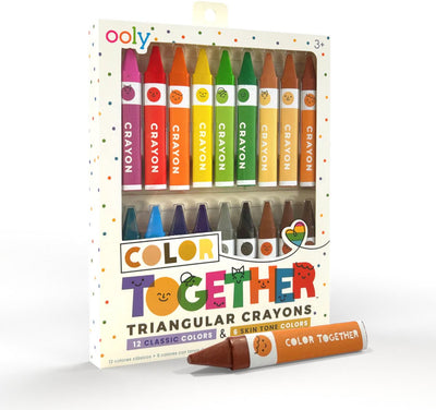 Ooly - colorier ensemble - crayons triangulaires - lot de 18 crayons
