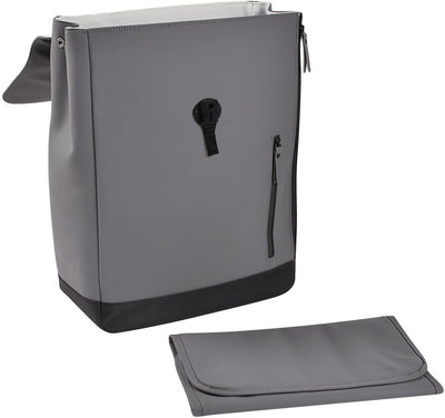 Béaba sac à langer oslo - sac à dos - 19l - imperméable - avec matelas à langer - gris minéral - gris
