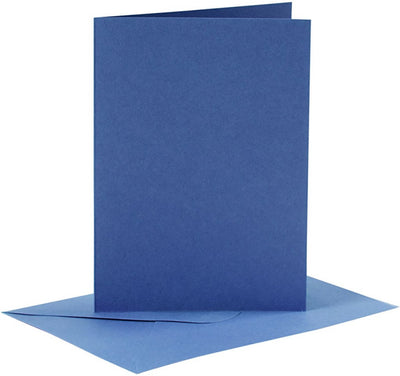 Cartes et enveloppes d'entreprise Creativ, format carte 10,5x15 cm, format enveloppe 11,5x16,5 cm, 110+220 gr, bleu, 6 set 1 boîte