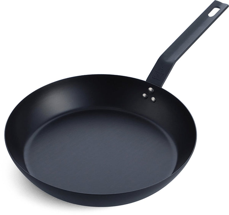 Poêle à barbecue en acier massif Bk 28 cm - tôle d'acier - acier au carbone - manche en fonte - convient au four jusqu'à 230°c - barbecue - lavage à la main - set barbecue