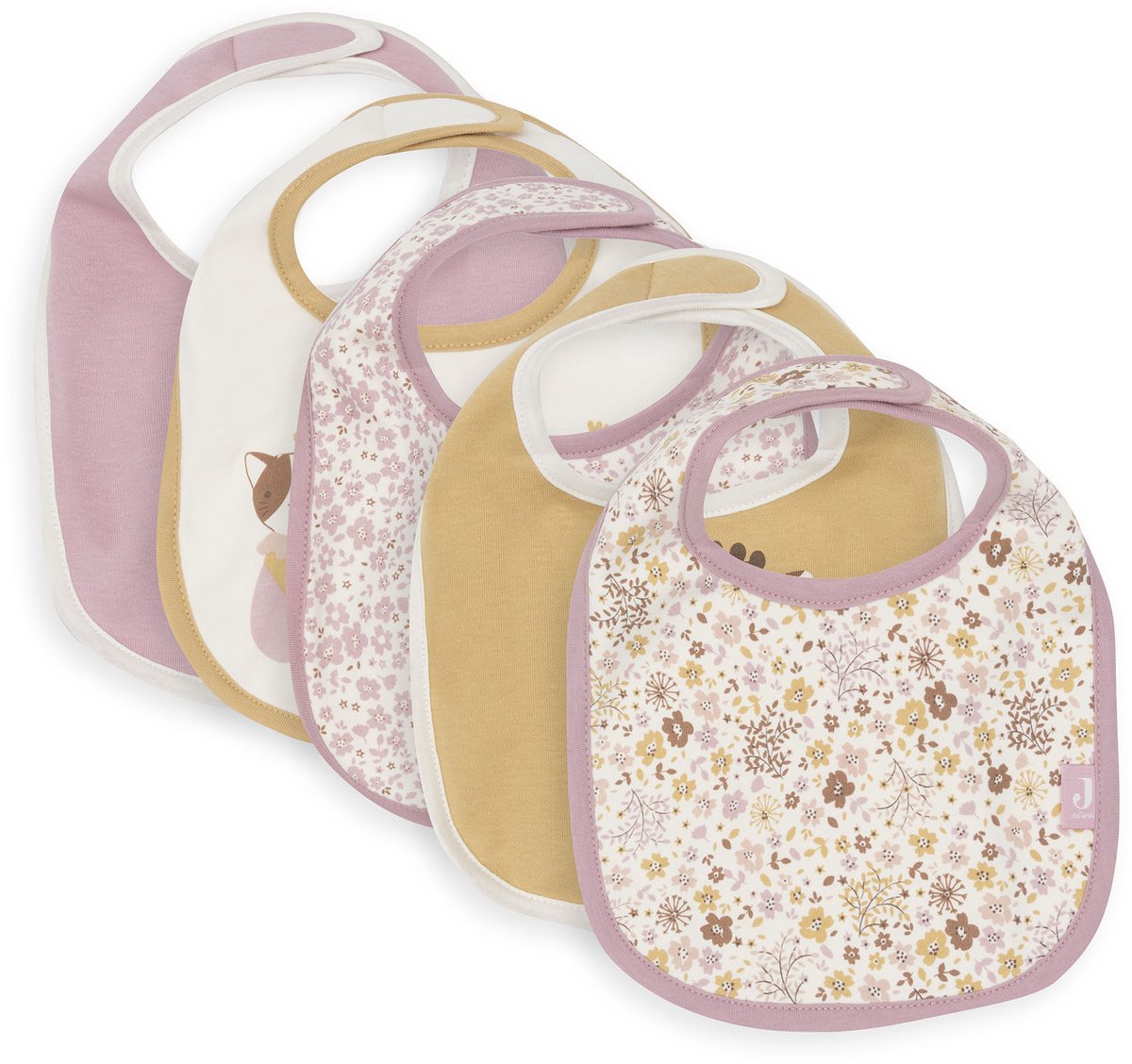 Bavoirs Jollein imperméables - 5 pièces - 30 cm - fées des fleurs