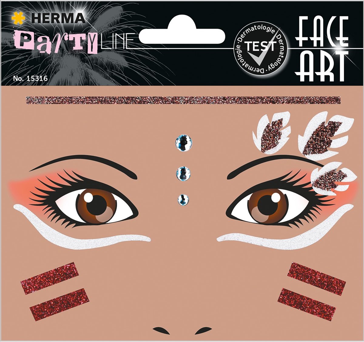 Herma face art autocollant pailleté léopard