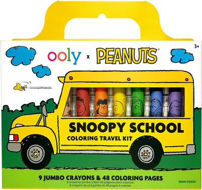 Ooly - x Peanuts - Forfait voyage Snoopy - 9 crayons de couleur avec 48 pages