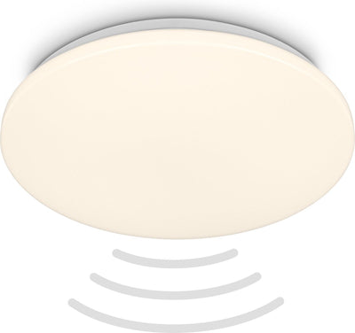 Briloner - Lampe de salle de bain LED - éclairage de salle de bain avec détecteur de mouvement - lumière blanc chaud - ø35 x 5,5 cm - blanc