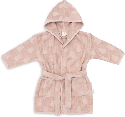 Jollein x Miffy - peignoir bébé éponge 1-2 ans - peignoir enfant avec capuche - jacquard miffy - rose sauvage