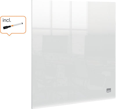 Tableau blanc portable mini A4 Nobo pour le mur - 30 x 30 cm - avec marqueur pour tableau blanc et matériel de montage - acrylique transparent