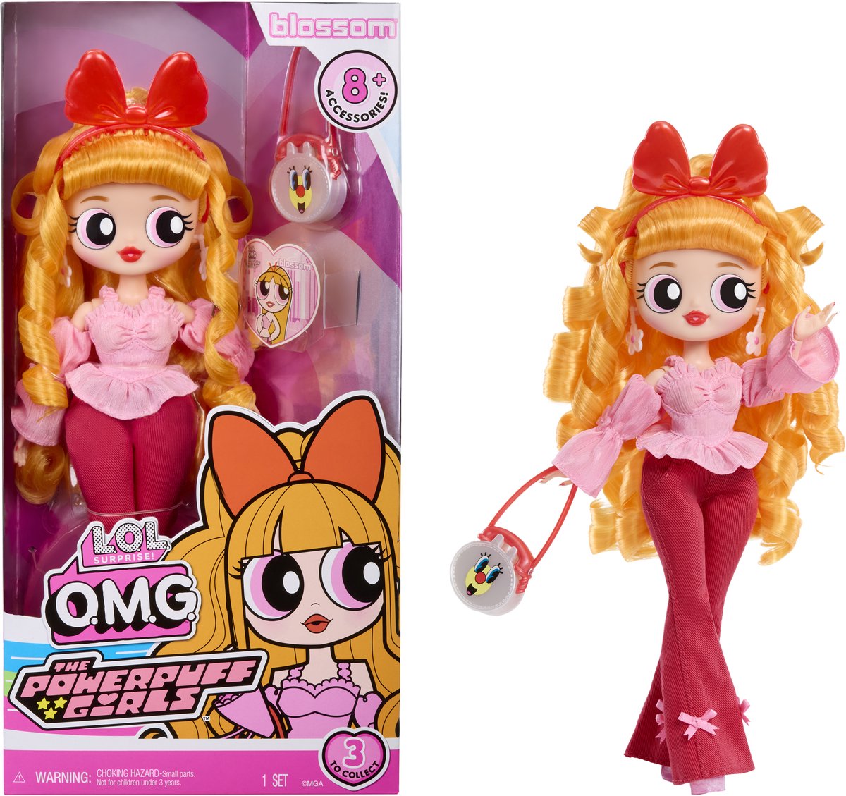 Mdr. surprendre! poupée de mode powerpuff flower - poupée avec accessoires.