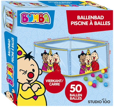 Bumba - piscine à balles - piscine à balles comprenant 50 balles colorées - carrée - pour intérieur et extérieur - 75 x 75 x 30 cm