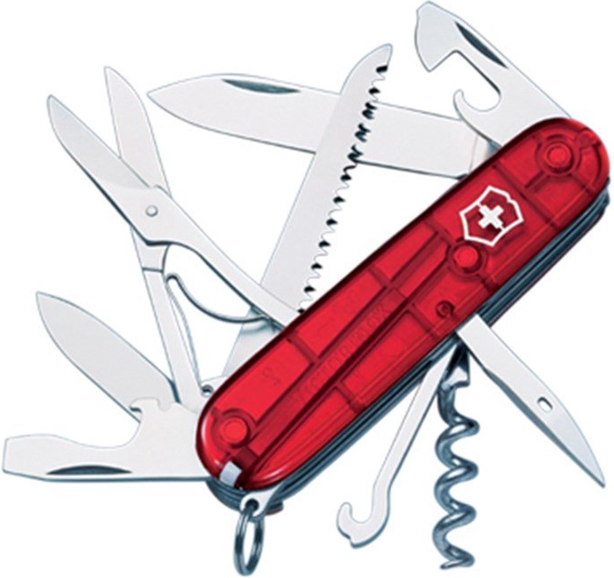 Victorinox Swiss Army Huntsman multi-outil 15 fonctions transparent rouge