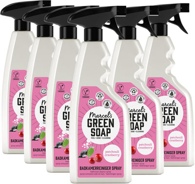 Savon vert Marcel's - nettoyant salle de bain patchouli canneberge - 6 x 500ml