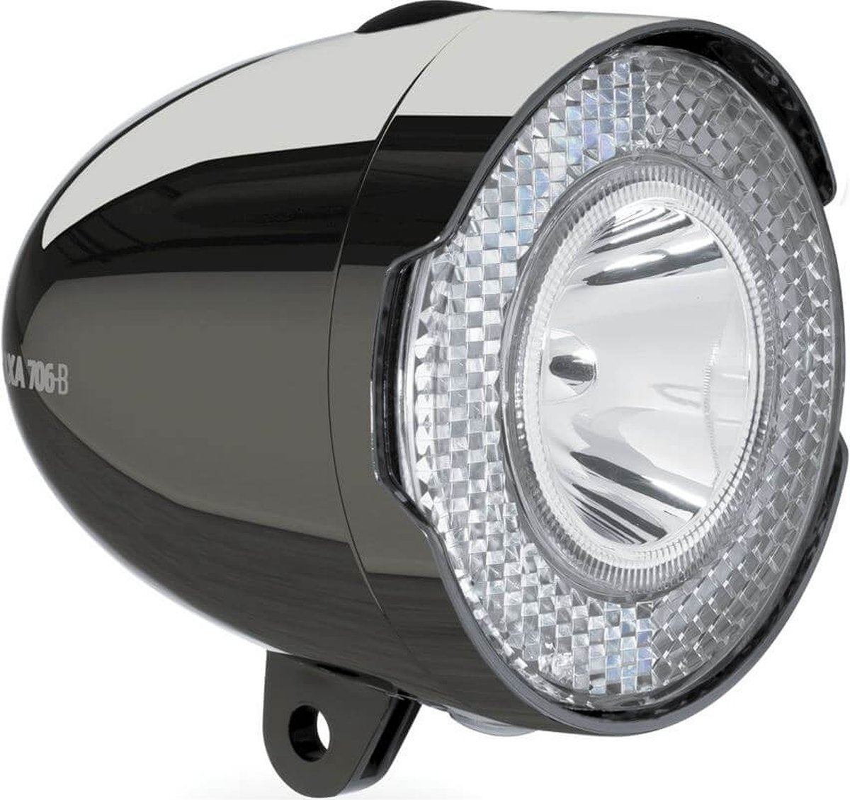 phare 706-B Retro 15 lux batterie led chrome noir