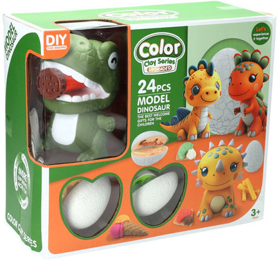 Ensemble d'argile Dino - 4 pots en argile - 24 pcs.