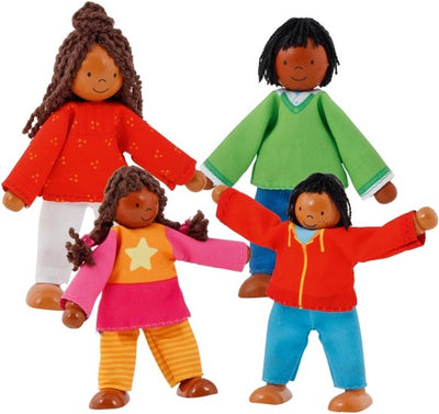 Goki Wooden Dollhouse Dolls Flexible Modern Family, 4st.