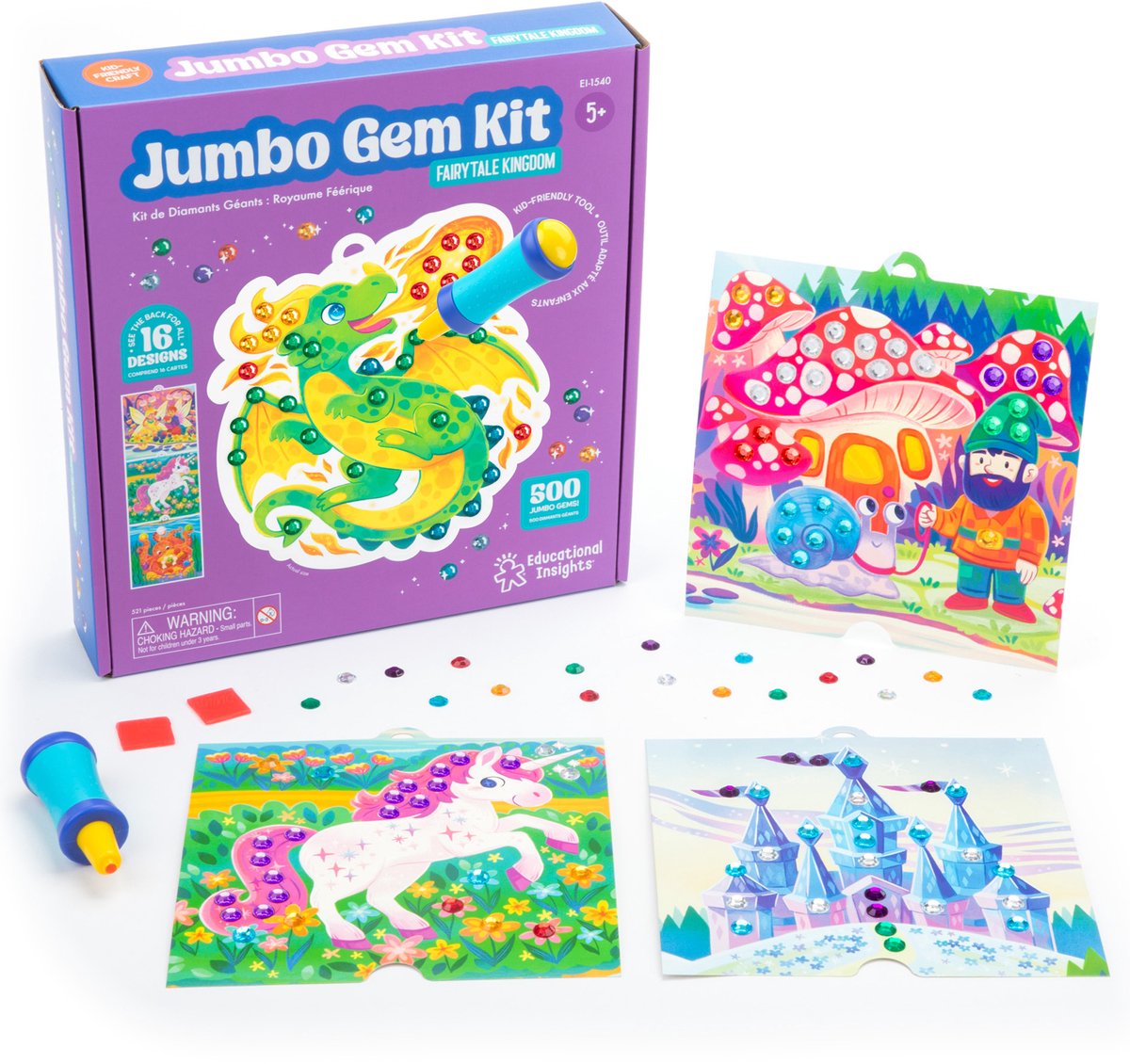 Ensemble de jouets de pierres précieuses géantes de ressources d'apprentissage - jouets éducatifs. - 3+