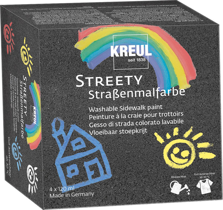 Creativ company kreul streety trottoir peinture pour trottoir ensemble 4x120 ml