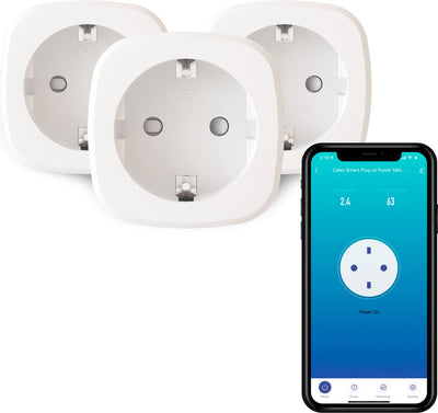 Prise intelligente Calex - lot de 3 pièces - compteur d'énergie - prise intelligente avec contrôle par application - fonctionne avec Alexa et Google Home