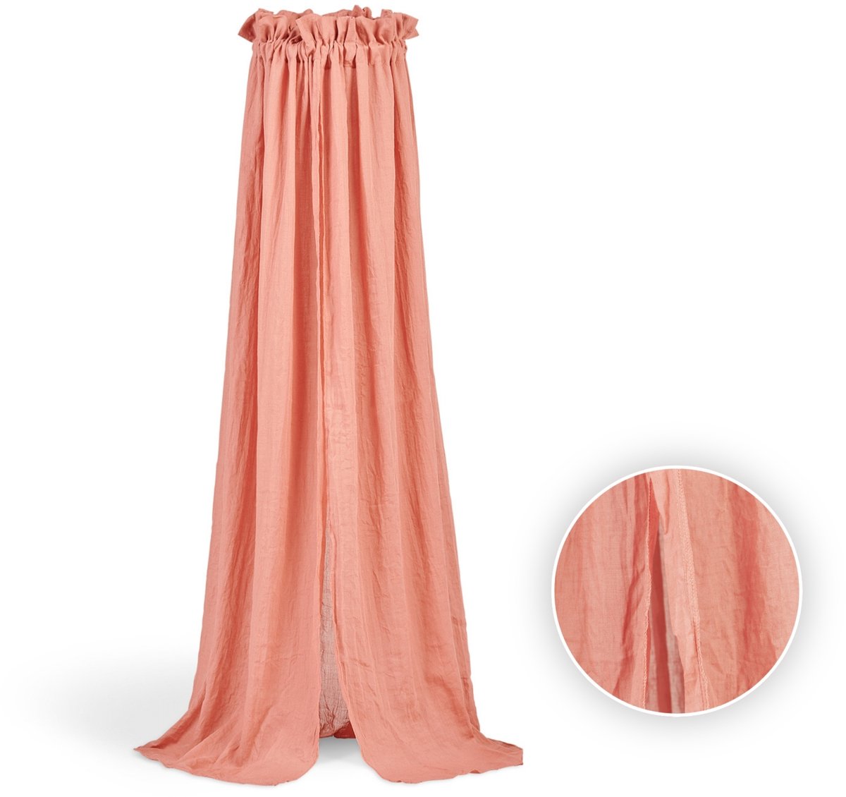 Jollein - voile bébé vintage (bois de rose) - coton - polyester - voile bébé, baldaquin - 155cm