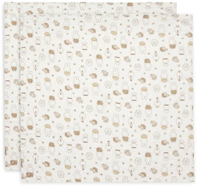 Tissu hydrophile Jollein grand - 115x115cm - ferme familiale miffy - 2 pièces