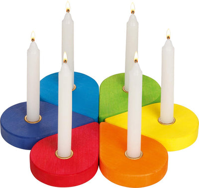 Goki Wooden Birthday Wreath Candlesticks, 6dlg.