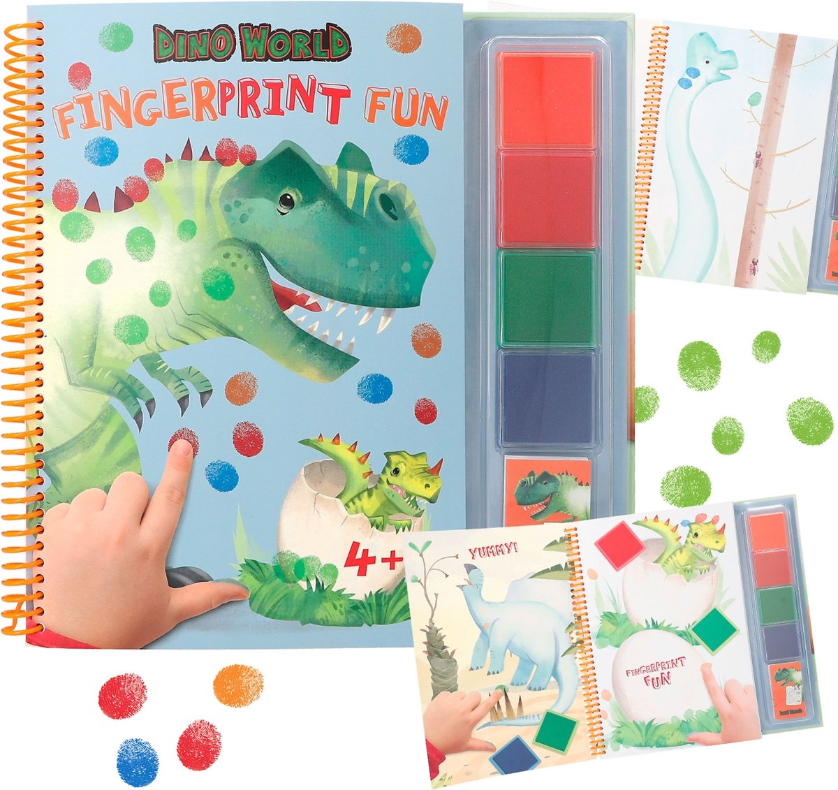 Depesche - Jeu d'empreintes digitales du monde des dinosaures - Livre de coloriage
