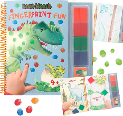 Depesche - Jeu d'empreintes digitales du monde des dinosaures - Livre de coloriage