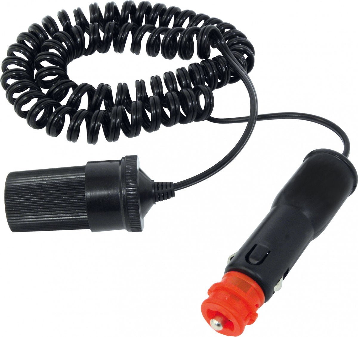 Rallonge Carpoint 12 24v - 2,5 mètres - 5a - allume-cigare ISO 4165 - avec fusible - cordon spiralé flexible