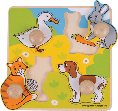 Bigjigs en bois mes premiers animaux de compagnie puzzle - 4 pcs.