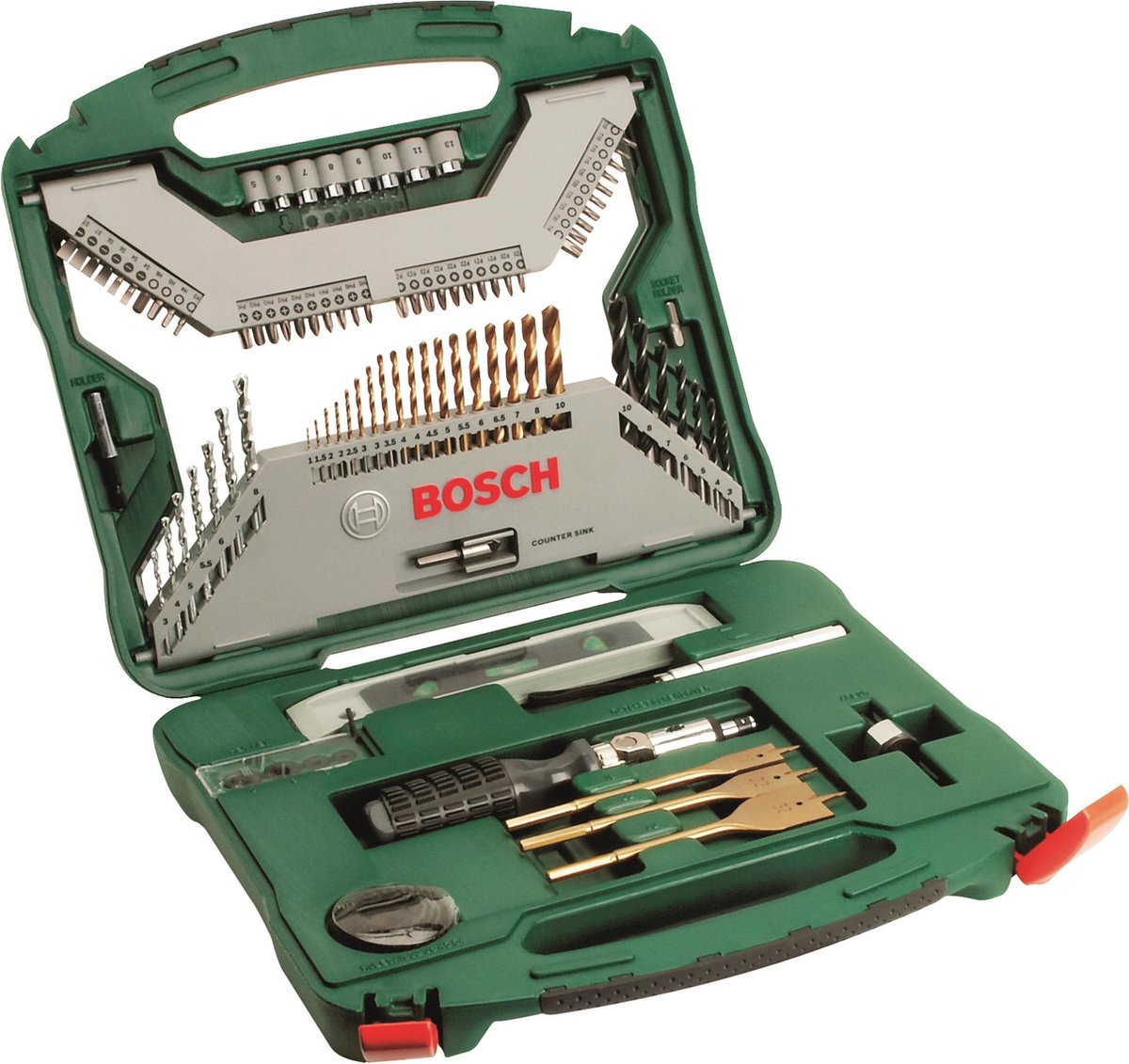 Jeu de forets Bosch x-line - 100 pièces - série Titanium Plus - pour bois, métal et pierre