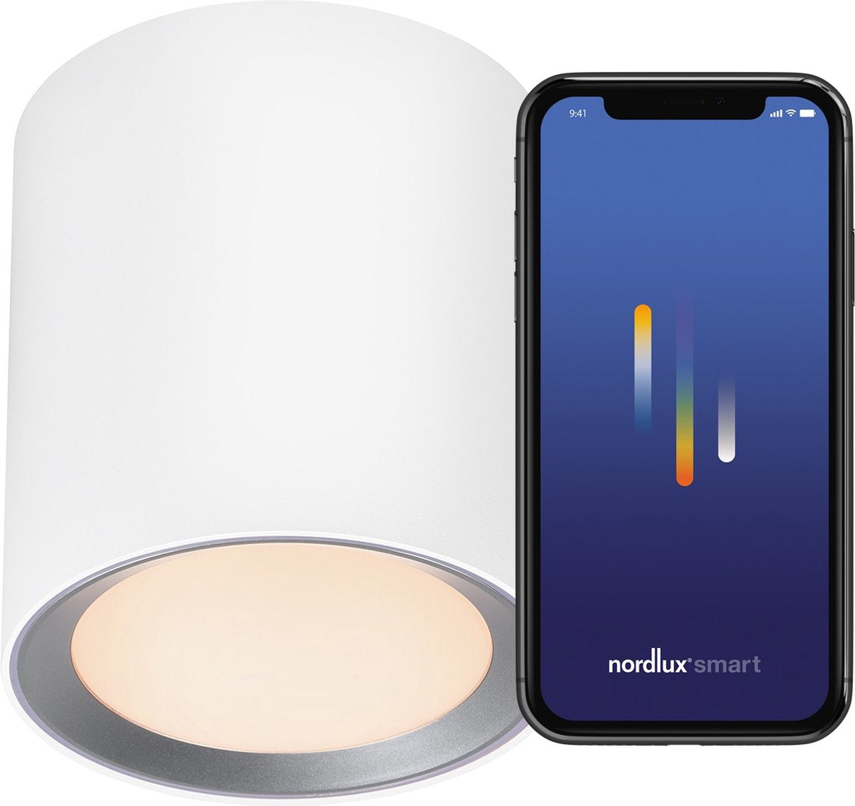 Nordlux landon long-smart-2700 6500k-ip44-blanc