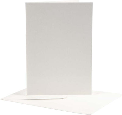 Cartes et enveloppes d'entreprise Creativ, format carte 12,5x17,5 cm, format enveloppe 14x19 cm, blanc cassé, 10 jeux 1 boîte