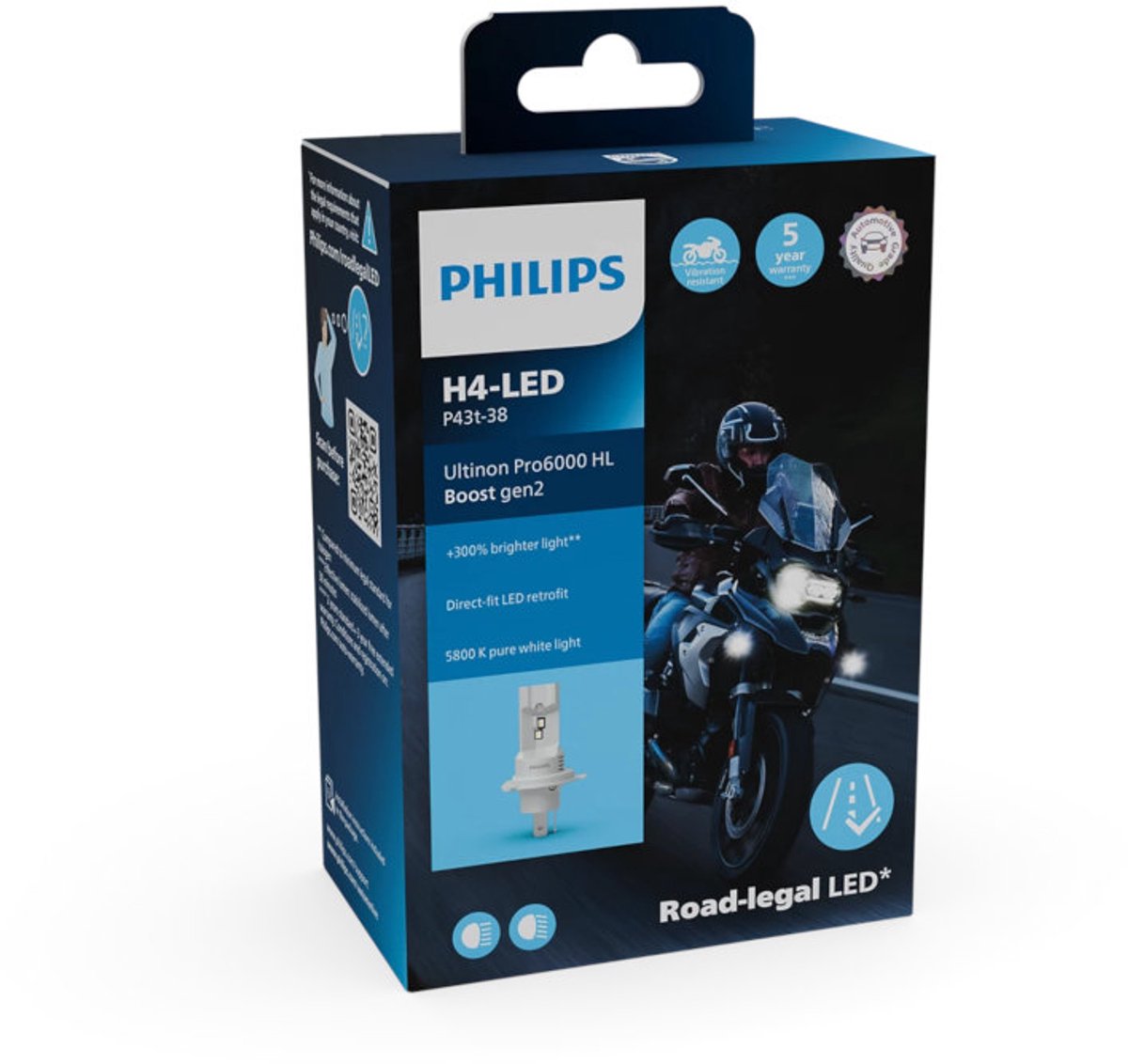 Phare LED Philips Ultinon Pro6000 booster. h4 untinon pro 6000 booster led