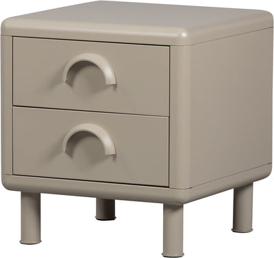 Commode rune Woood avec 2 tiroirs - métal - jaune miel - 45x42x42