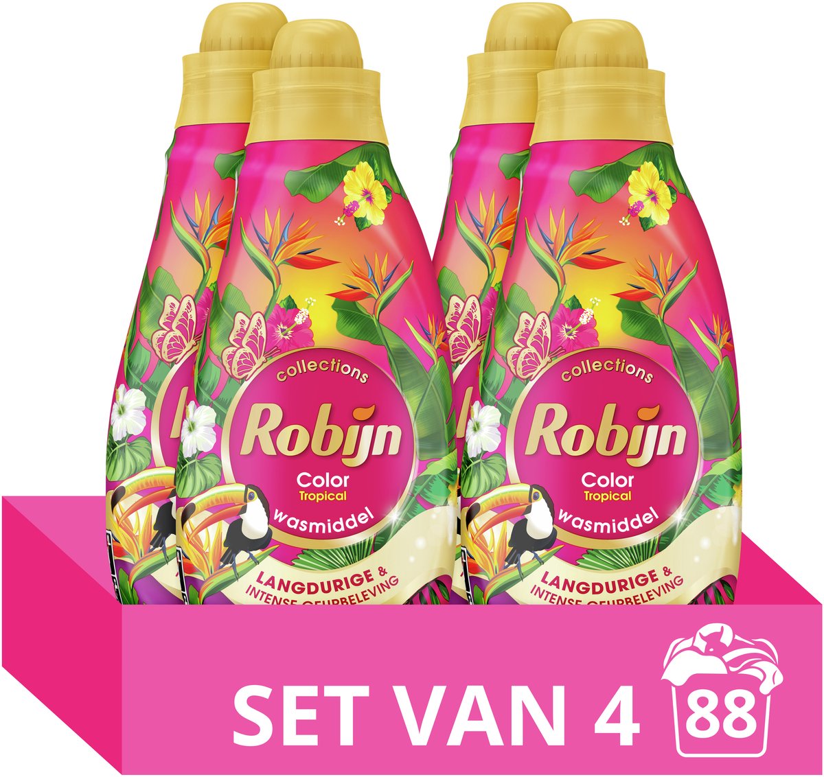 Lessive liquide Robijn petites collections puissantes - tropical - 4 x 22 lavages