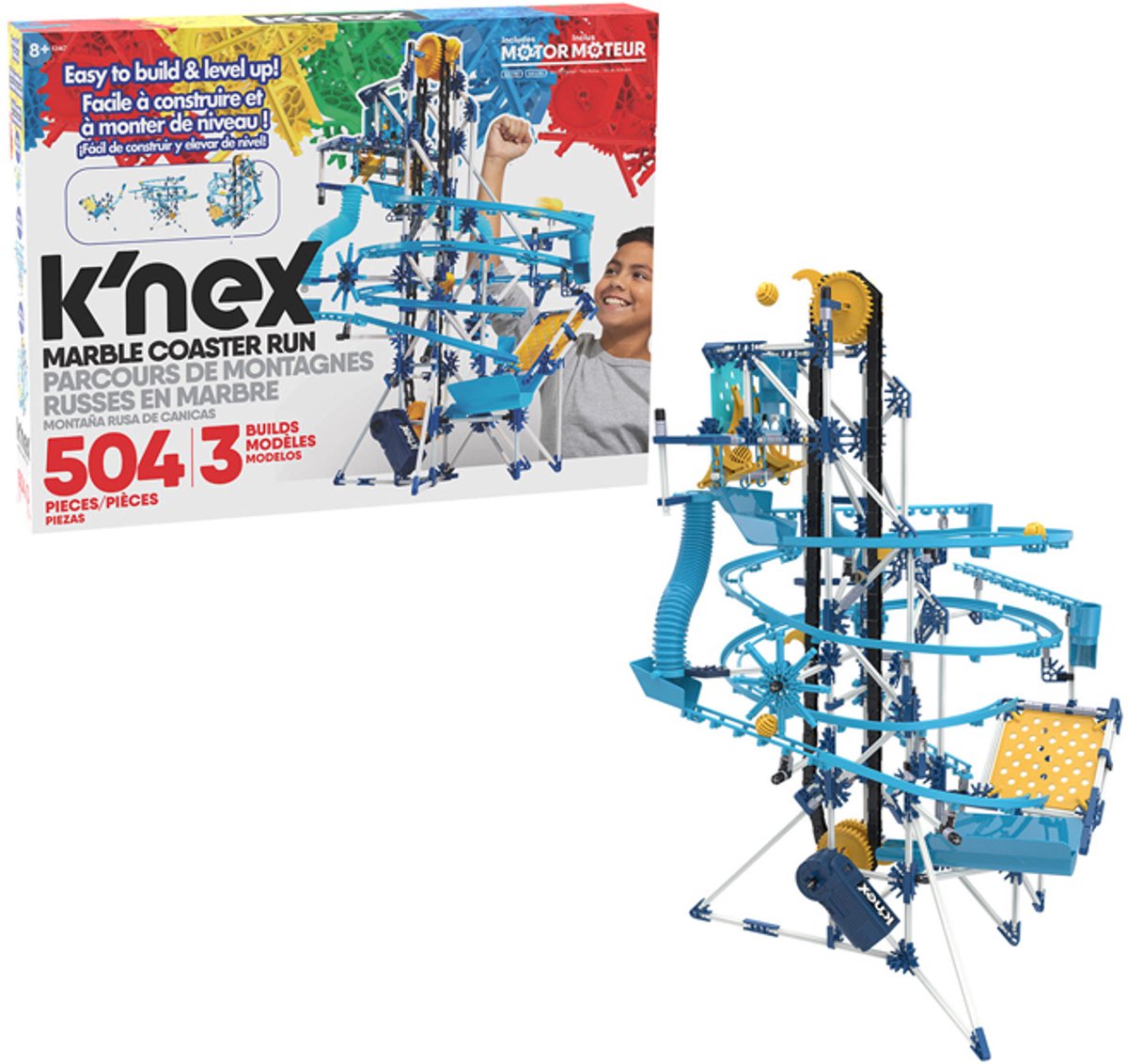 K'nex Marble Track avec moteur, 504dlg.