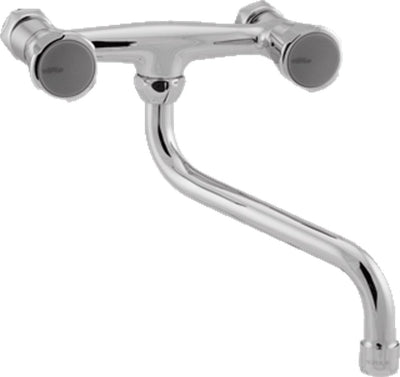 Robinet mural écologique Ideal standard Venlo Nimbus II en laiton - avec bec inférieur - entraxe de 15 cm - sans raccords ni rosaces - chrome